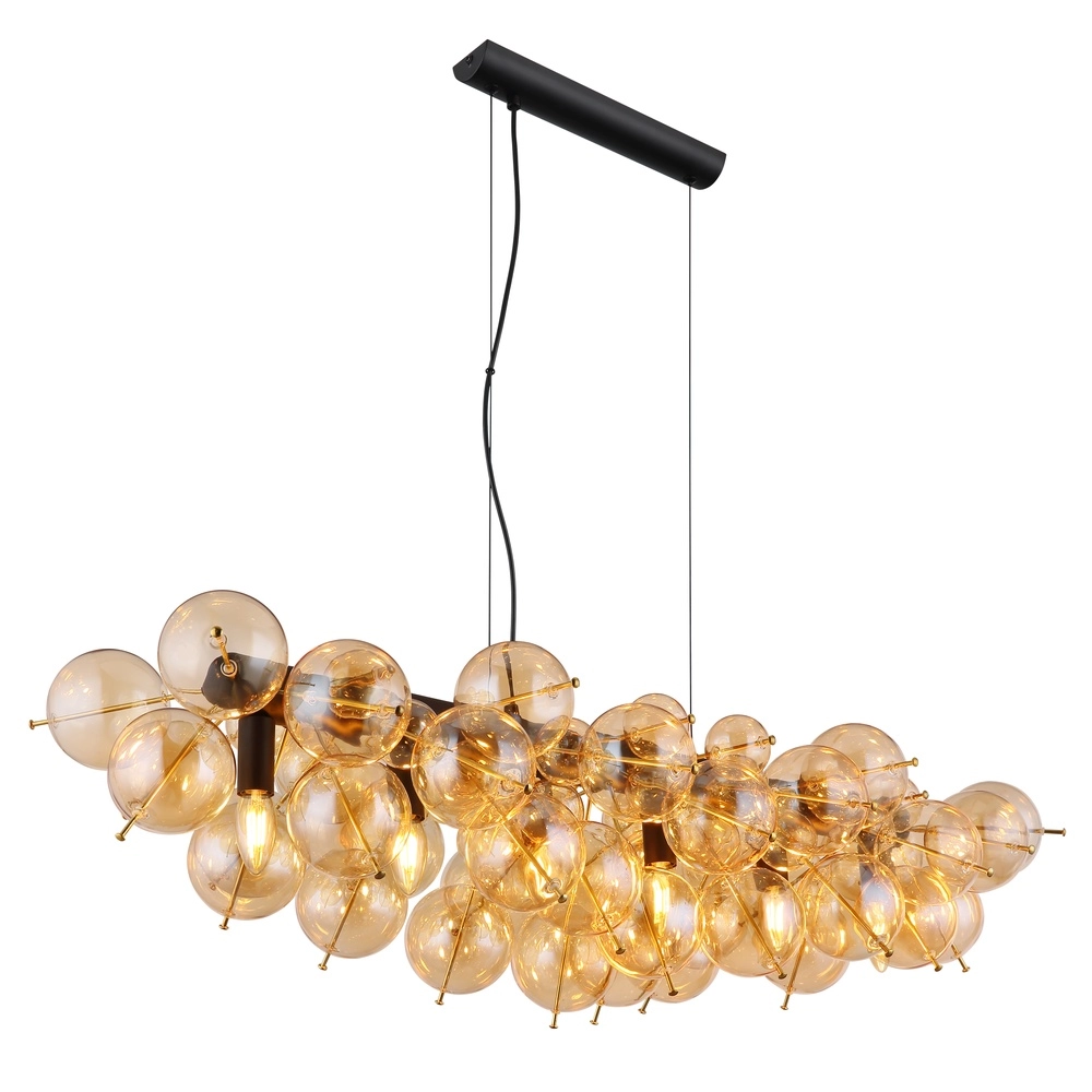 Lampe pendante unique Udo Verre ambré 100 cm