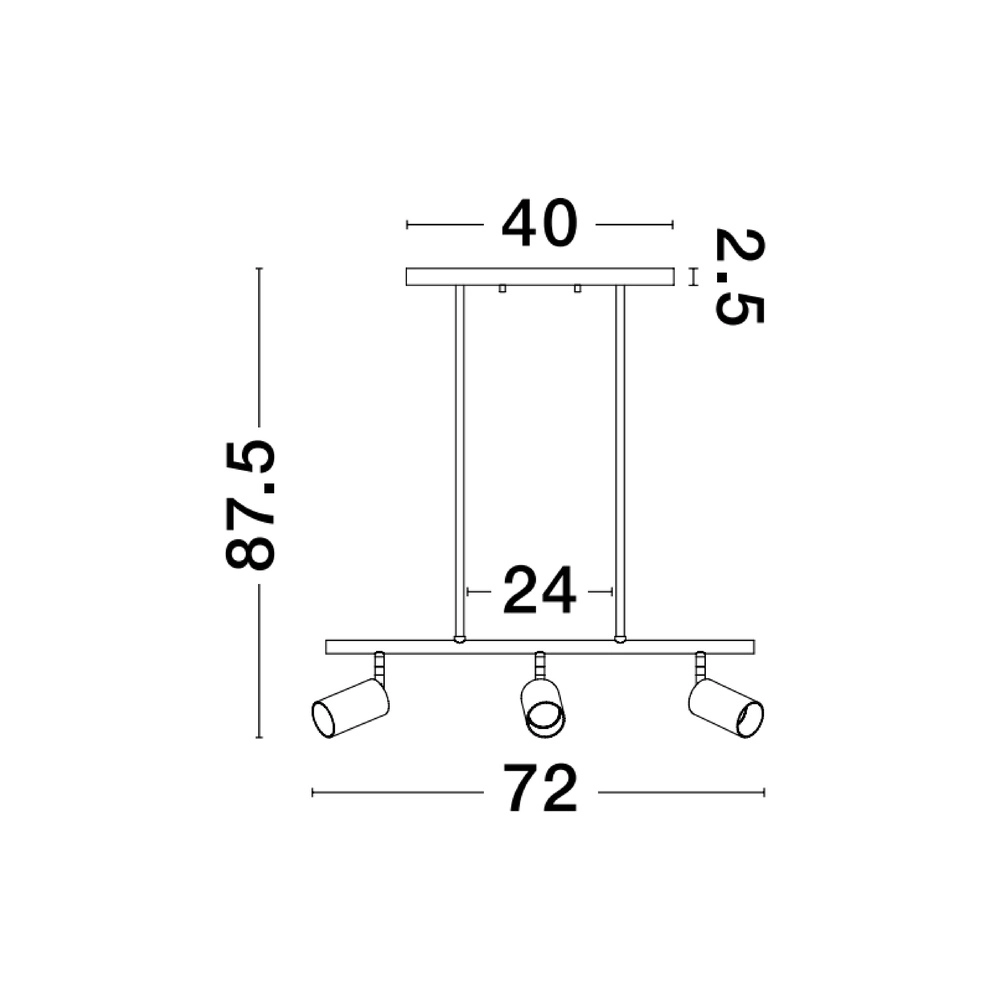Suspension Pogno Noir 3 lumières avec droit doré Lyora 5212017440662