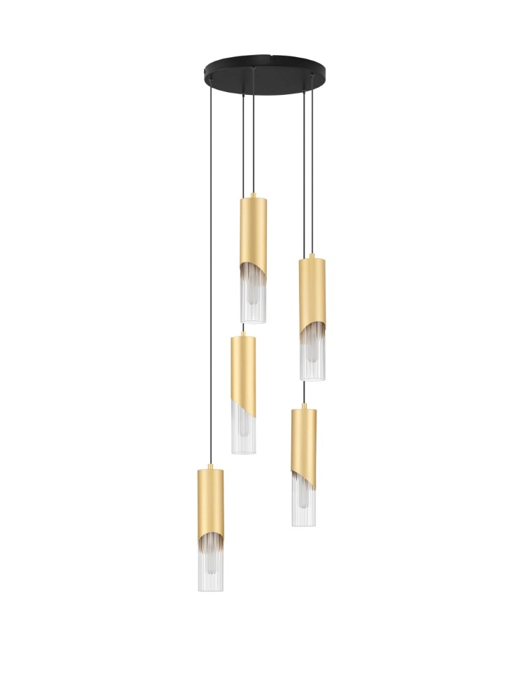 Lampe pendante de conception Modesto Ø 5 feux dorés de 33 cm