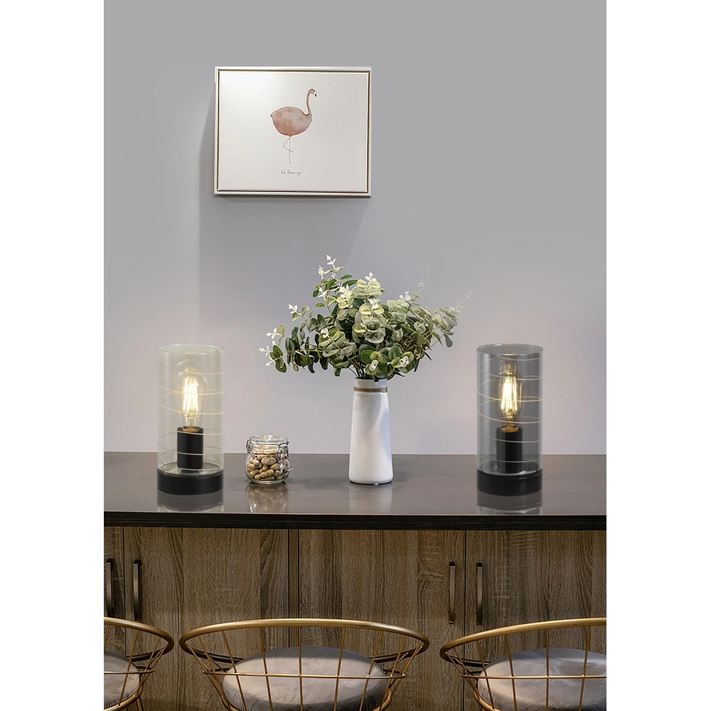 Lampe de table Broughton Verre ambré Searchlight 5053423300856