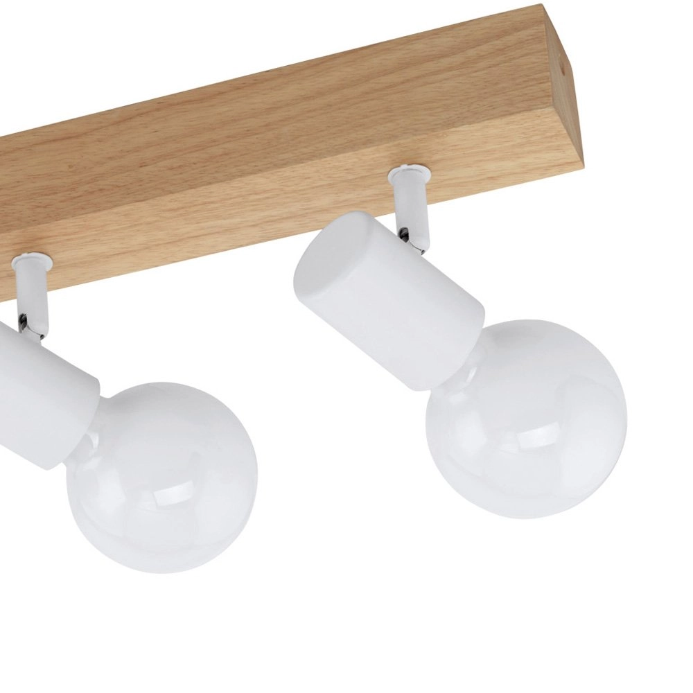 Spot de plafond Townshend 3 4 lumières bois marron avec blanc Eglo 9002759994853