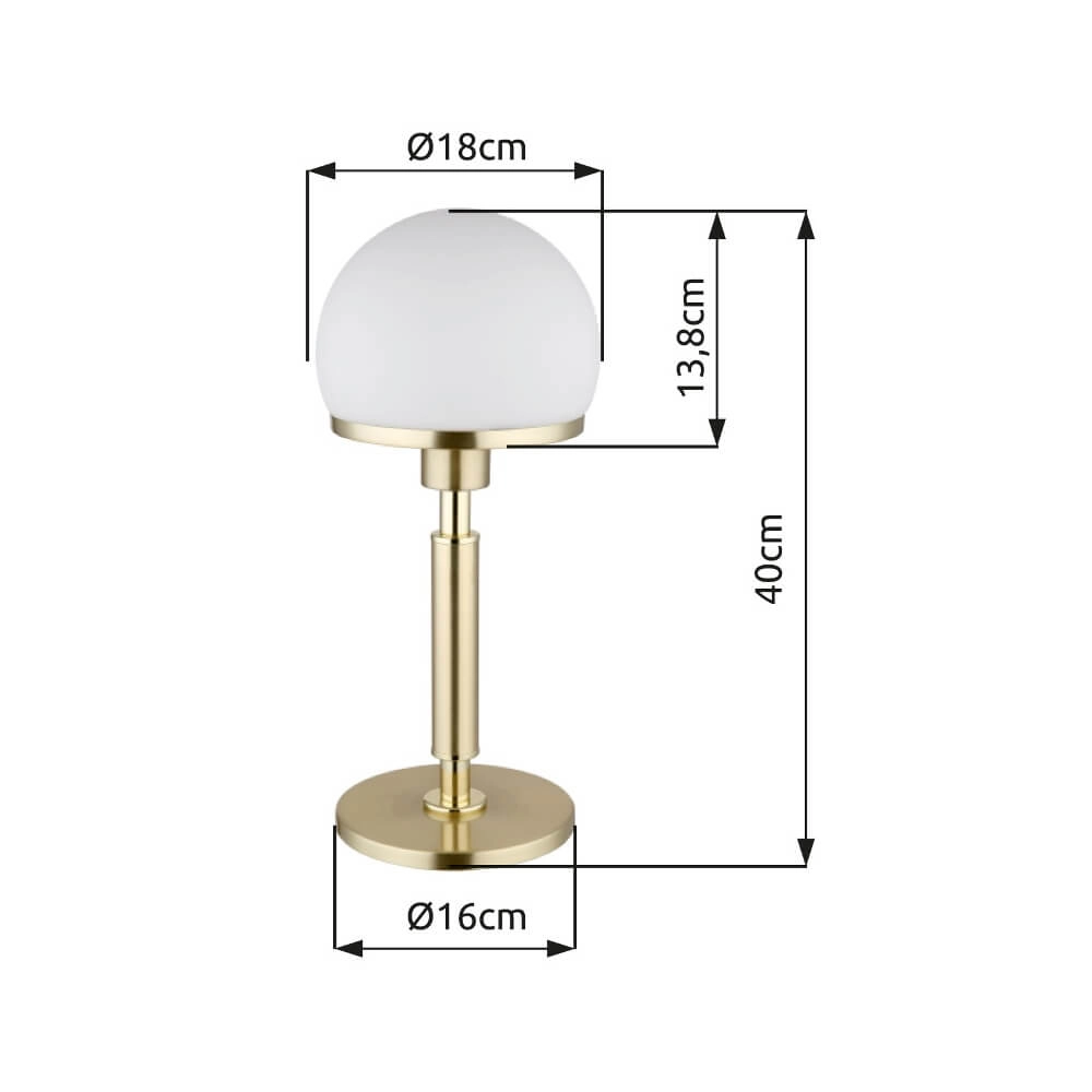 Lampe de table Haku Or avec verre blanc Globo 9007371450312