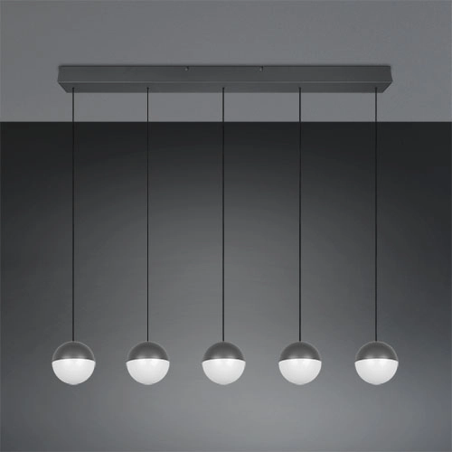Lampe suspendue à 5 lumières Senta anthracite Trio 4017807697872
