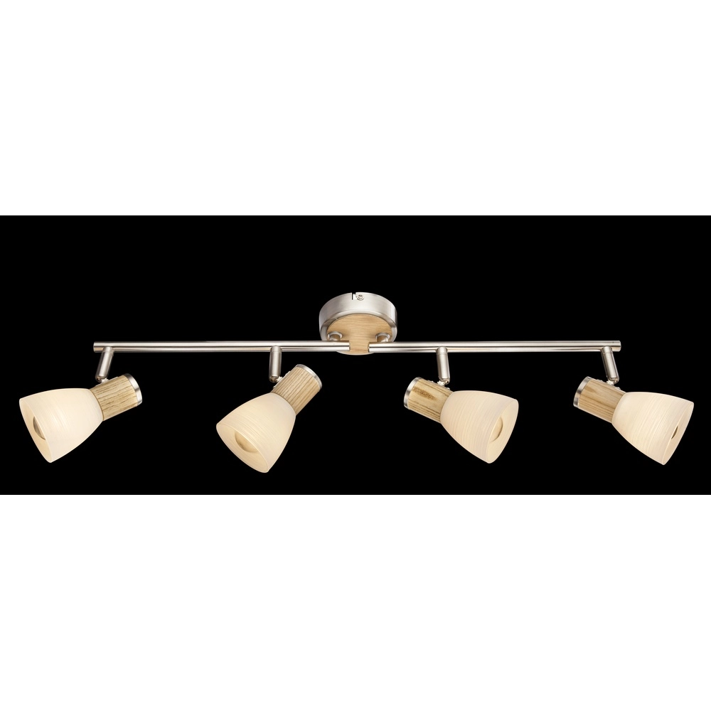 Lampe de plafond Gylfi Nickel avec 4 feux en bois Globo 9007371352548