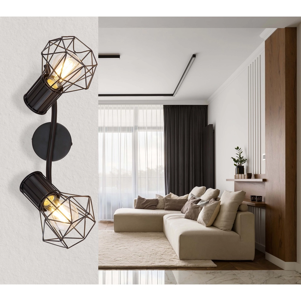 Lampe de plafond Priska 2-noir clair Globo 9007371400171