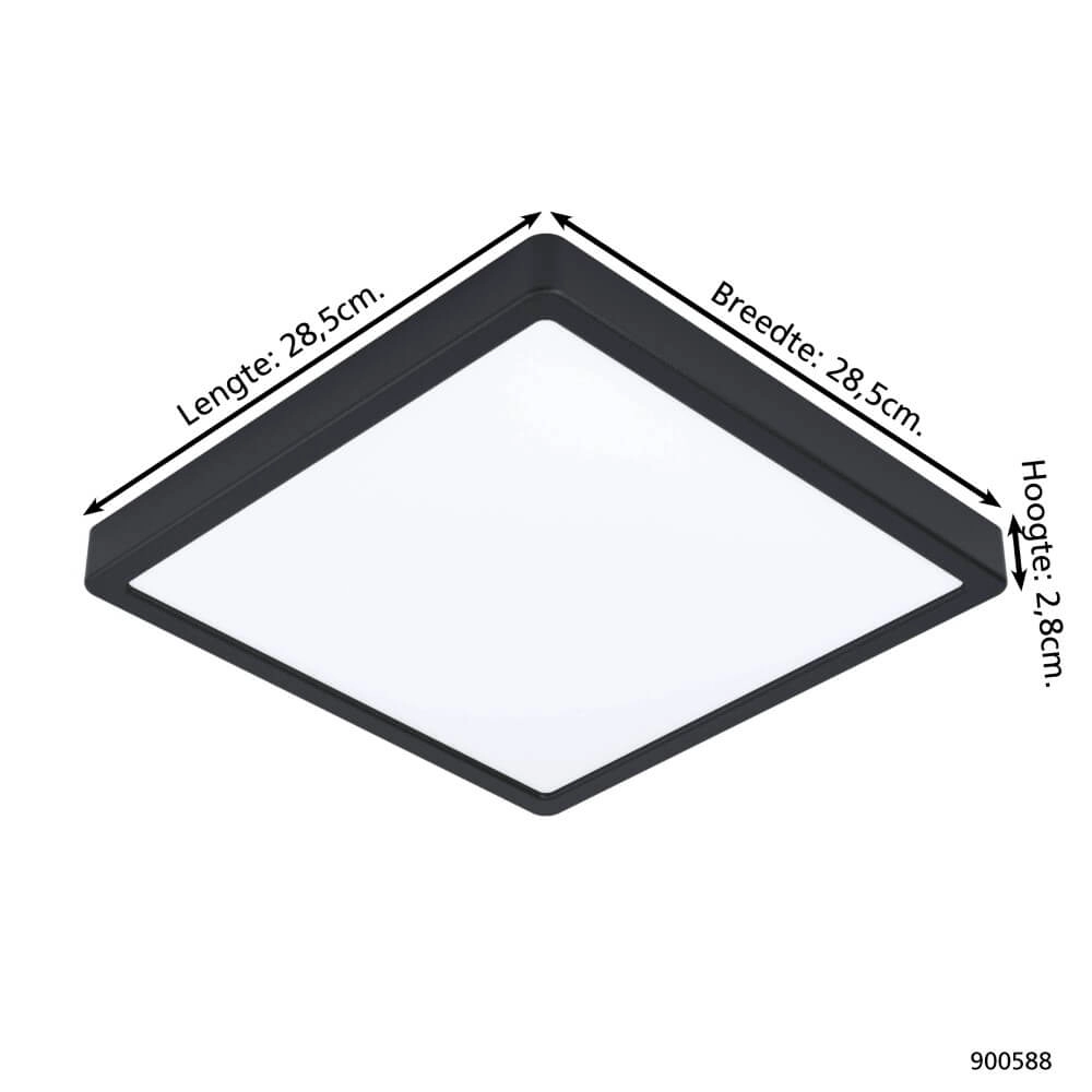 Plafonnier noir Fueva 5 28,5 sur 28,5 cm Eglo 9008606244881