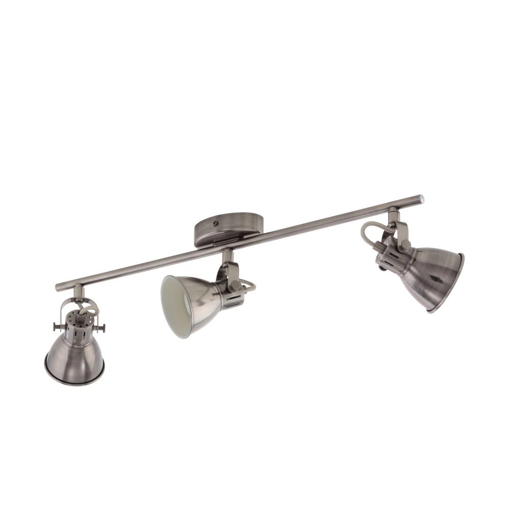 LED plafonnier Seras Nickel à 3 lumières avec crème
