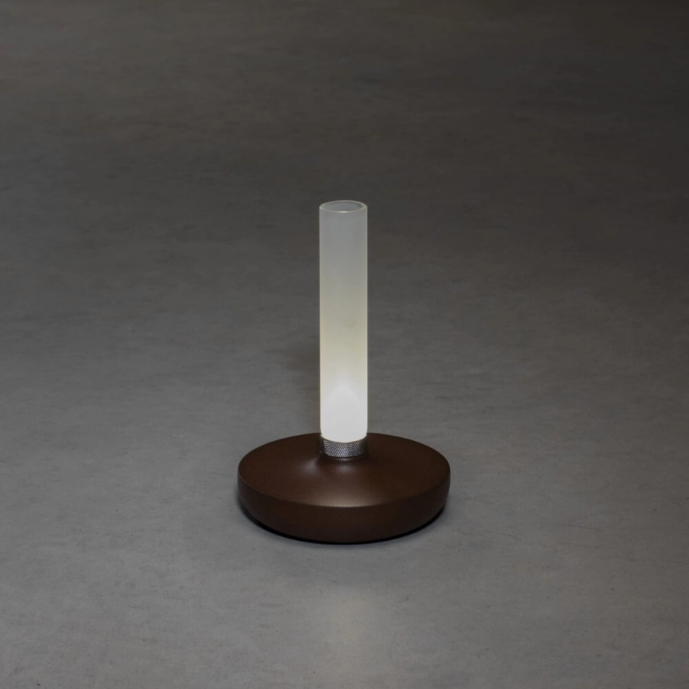 Lampe de table rechargeable Biarritz brun rouille KonstSmide 7318308279732