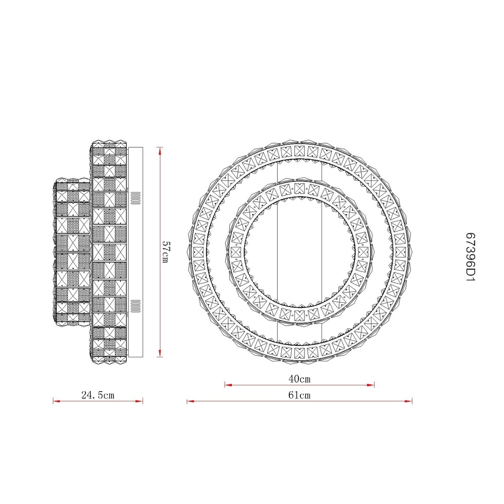 Lampe de plafond Lidia Ø chrome 61cm Globo 9007371583096