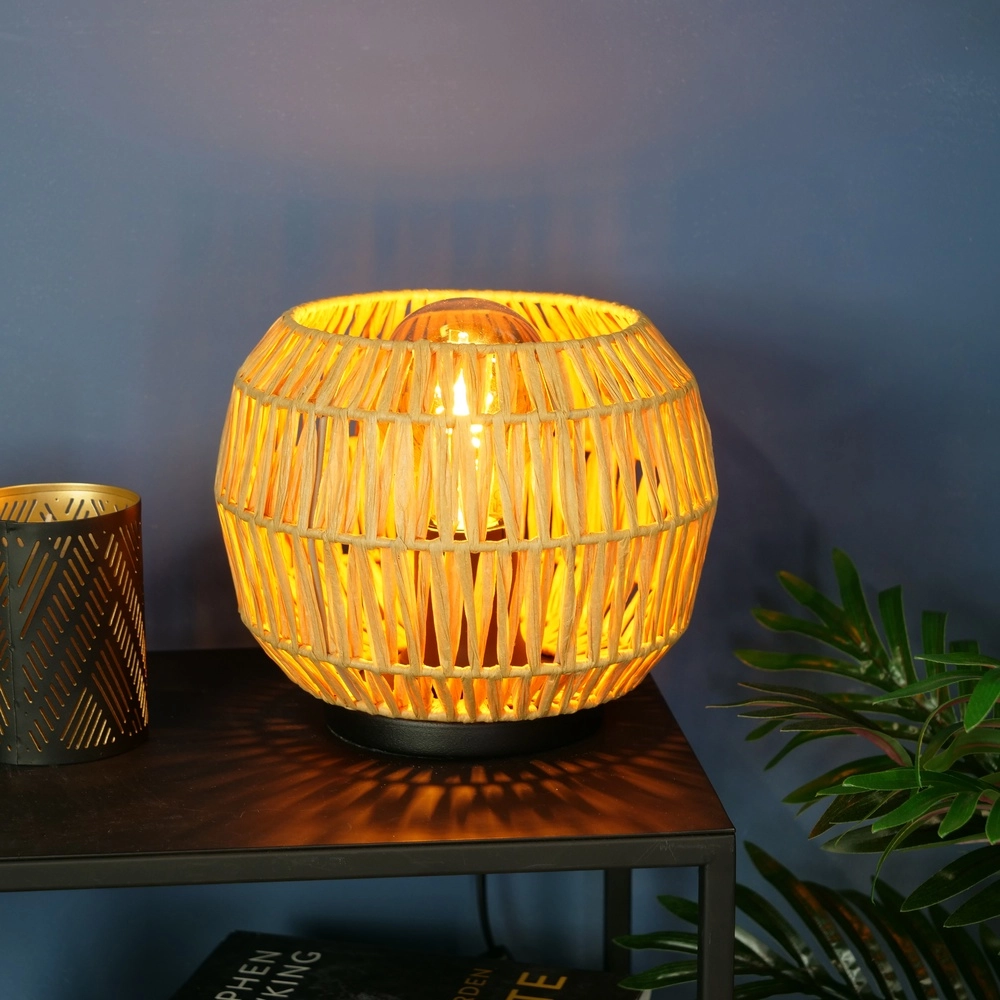 Lampe de table en rotin Sheldon Ø 21cm Eglo 9008606359806