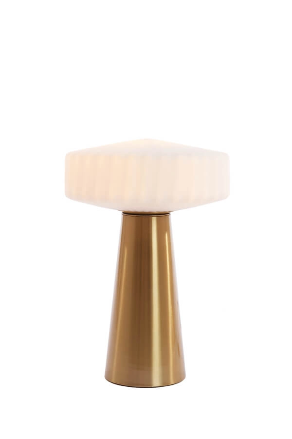 Lampe de table Pleat or avec Ø 30cm blanc Light & Living 8717807687717