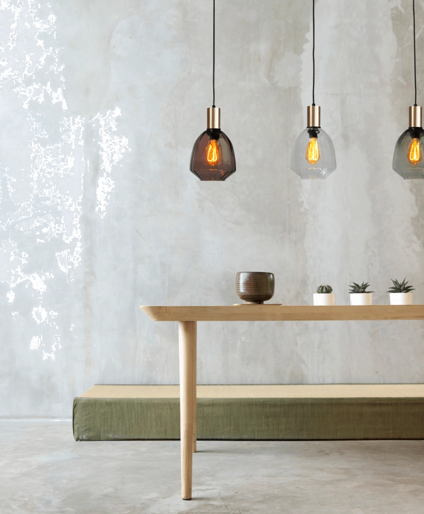 Lampe suspendue 3 lumières - dorée - Porto avec des lunettes Nicolette Masterlight 8718121270081