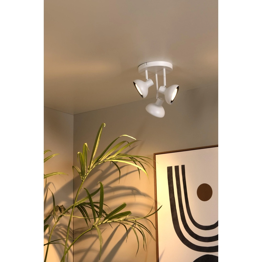Lampe de plafond à 3 lampes Sensas design blanc GU10 ES111 Lucide 5411212303264