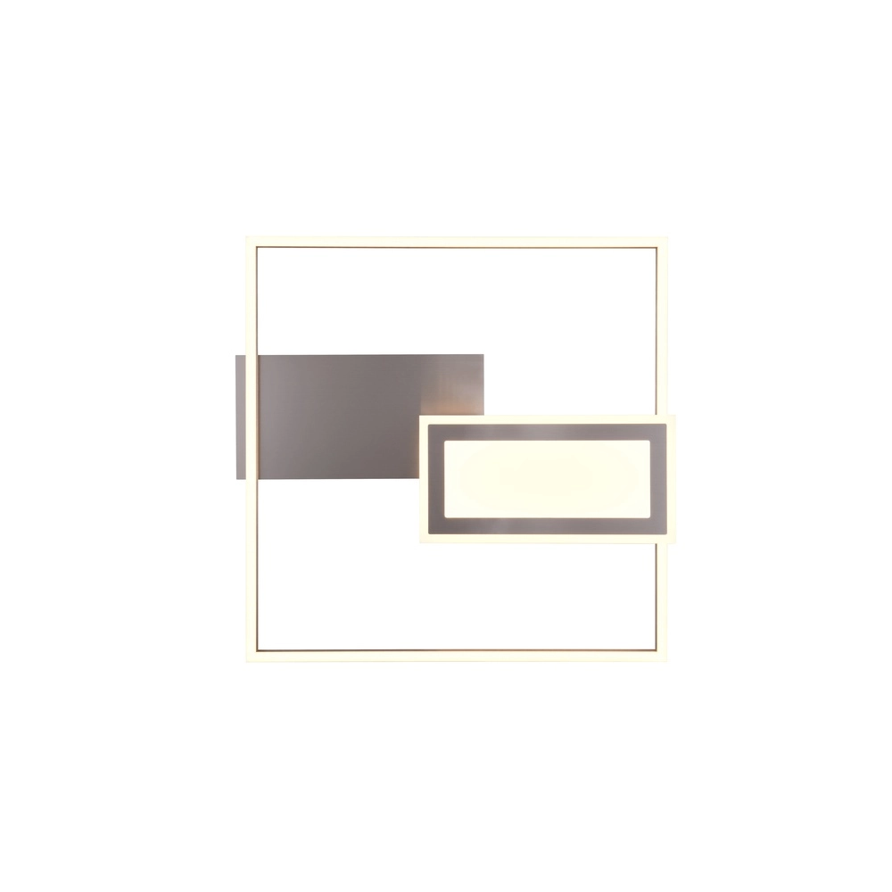 Plafonnier carré Spiro nickel 50cm Trio 4017807612462