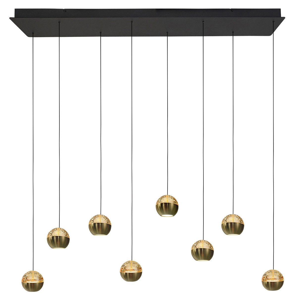 Lampe suspendue de table à manger 115 cm Belluno LED 8 voyants - Noir Steinhauer 8712746184020