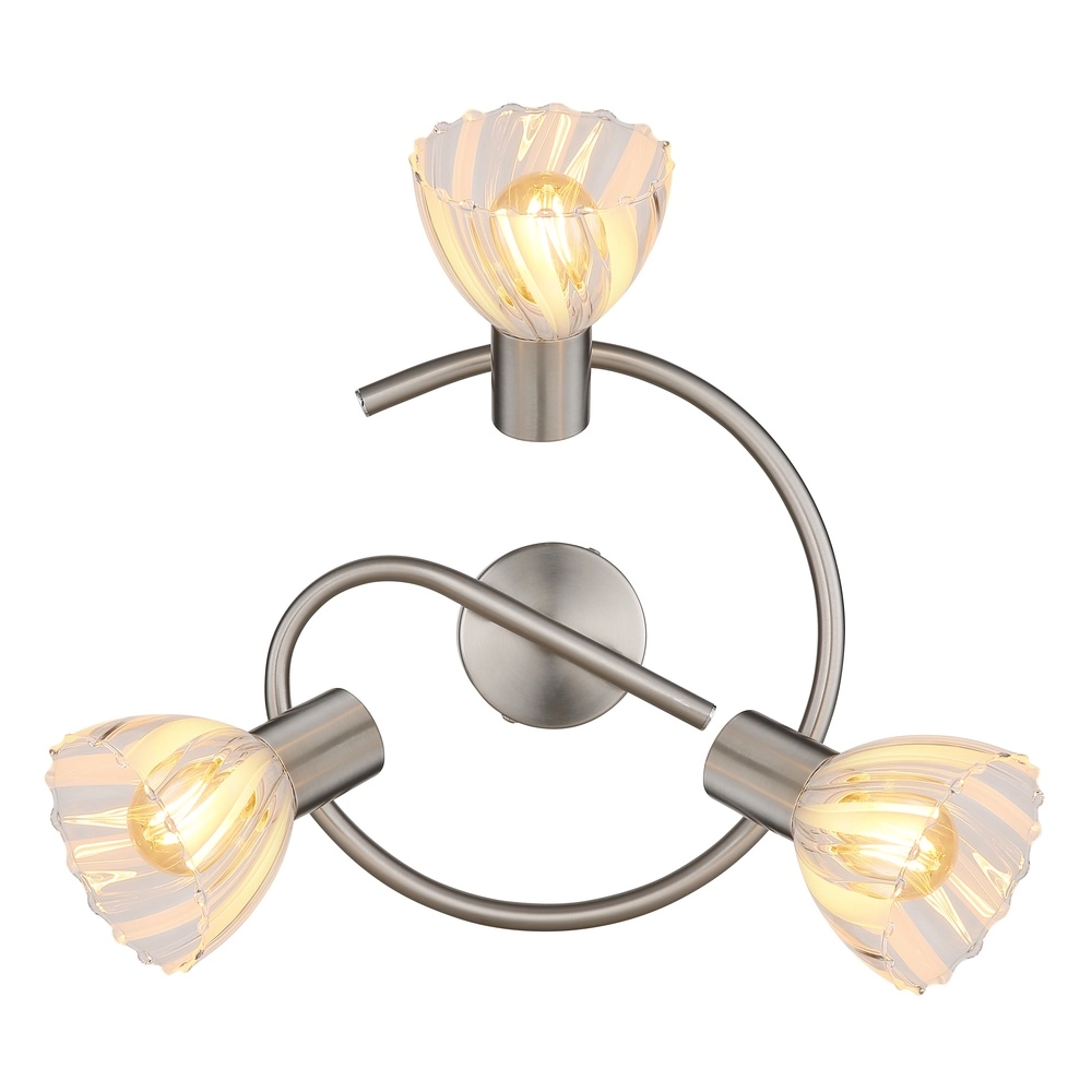 Lampe de plafond à 3 lampes Zachery nickel Globo 9007371533480