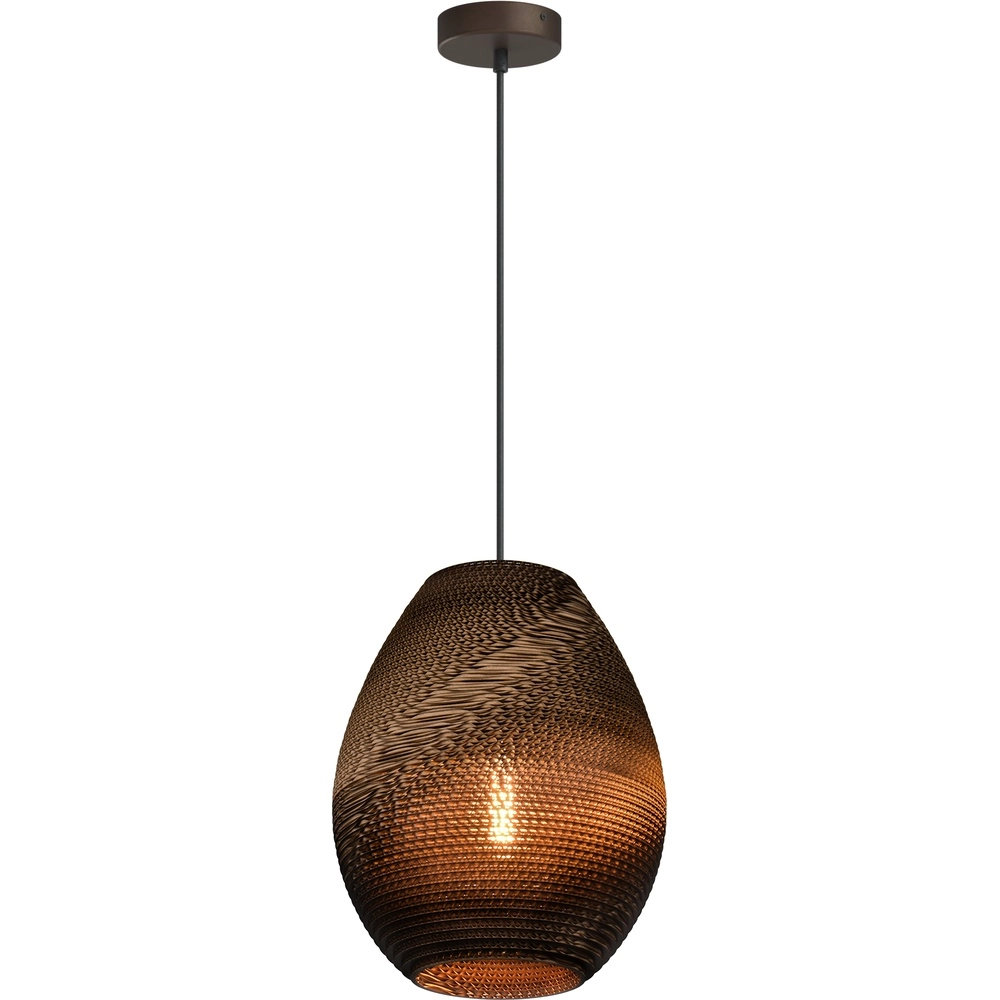 Lampe suspendue à une seule lumière Carta Pineapple Cacao papier Ø 29cm