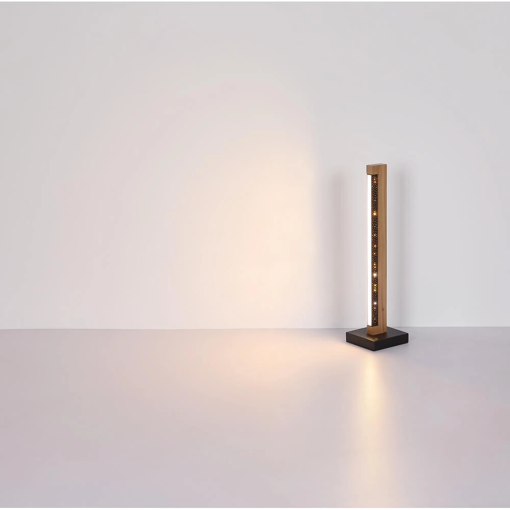 Lampe de table design Starla noir avec bois 48cm Globo 9007371459292