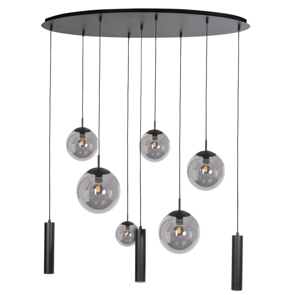 Lampe pendante de conception Bollique Noir à 9 lumières Steinhauer 8712746187670