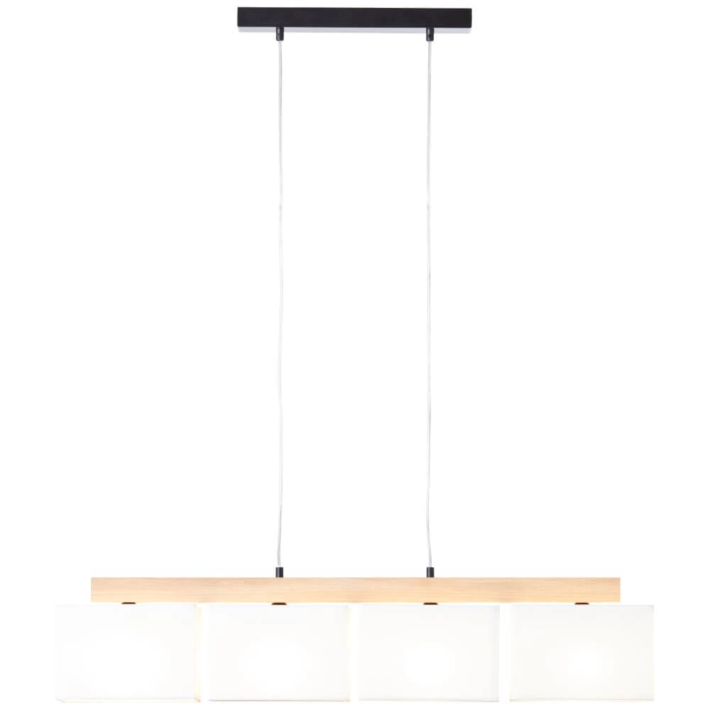 Lampe suspendue Rayan blanc avec du bois Brilliant 4004353393662