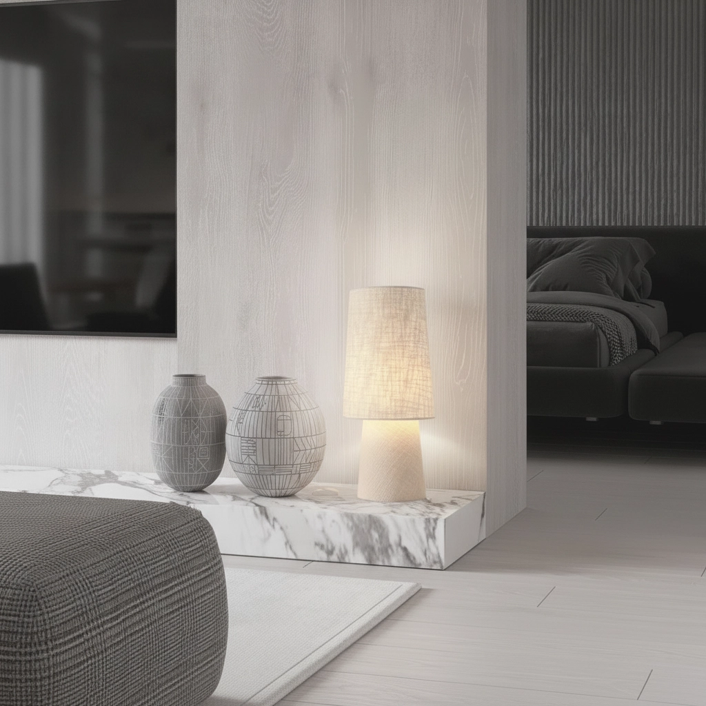 Lampe de table Japandi Nebia beige