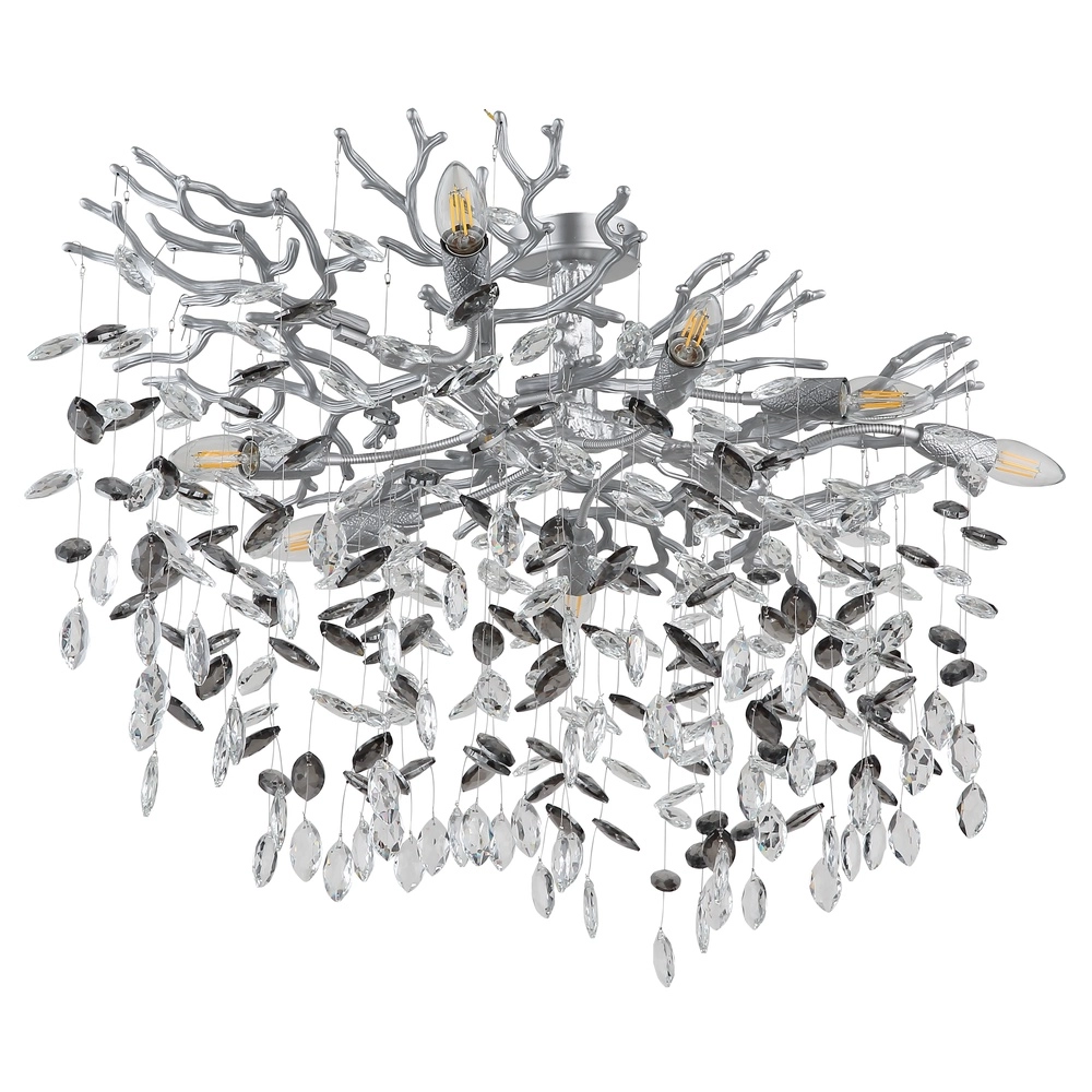 Lampe de plafond Queena Gris argenté Globo 9007371533657