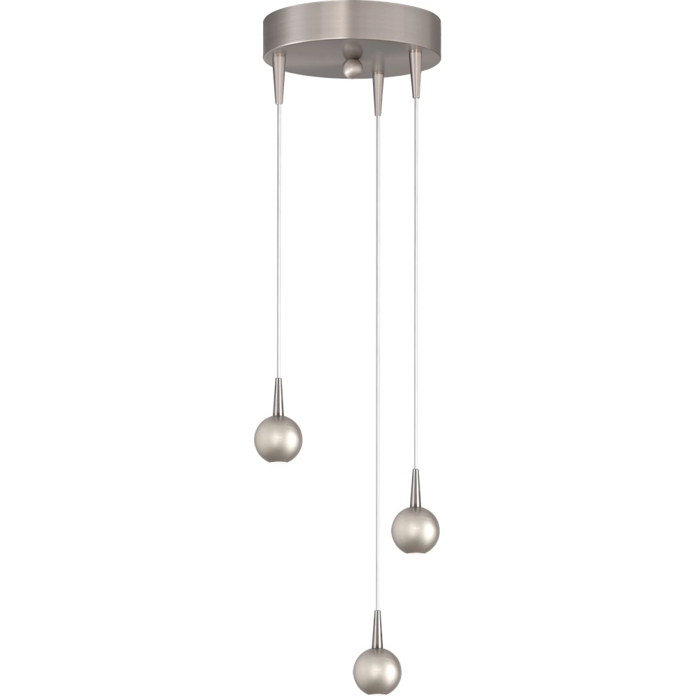 Lampe pendante à 3 lampes Talana nickel Ø 17cm DTW