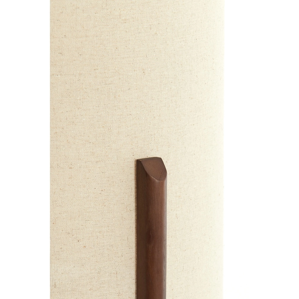 Lampe de table Litto Ø 28 cm - noyer avec lin naturel Light & Living 8717807792695