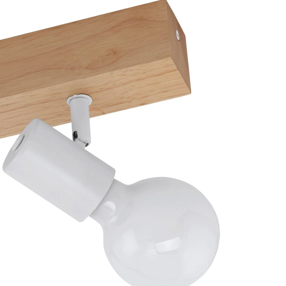 Spot de plafond Townshend 3 3 lumières bois marron avec blanc Eglo 9002759994846