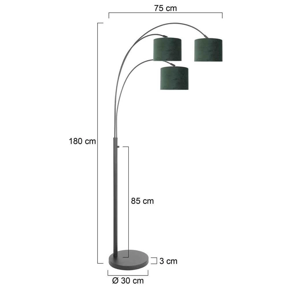Lampadaire Sparkled Light noir avec capuchons verts Steinhauer 8712746173611