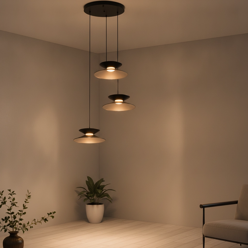 Suspension design Morfi 3 lumières noir