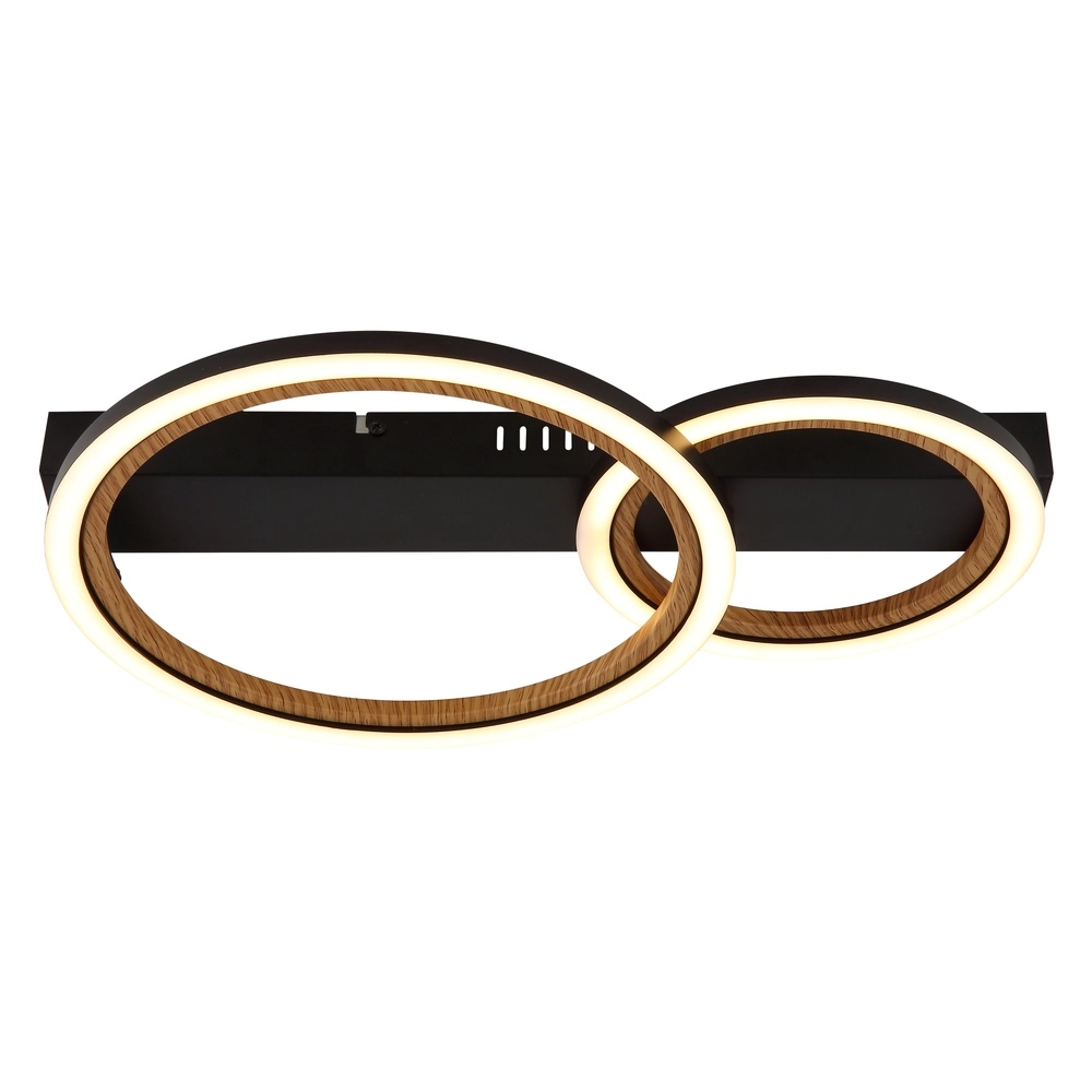 Lampe de plafond Dakari I 2 anneaux noirs Globo 9007371522798