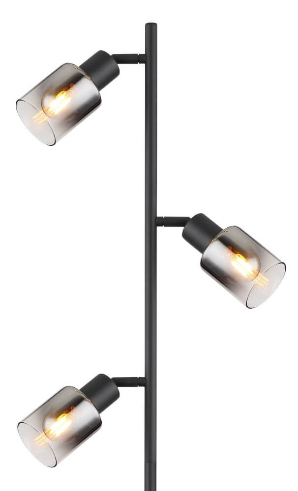 Lampadaire Hubertus avec verre fumé Globo 9007371458011