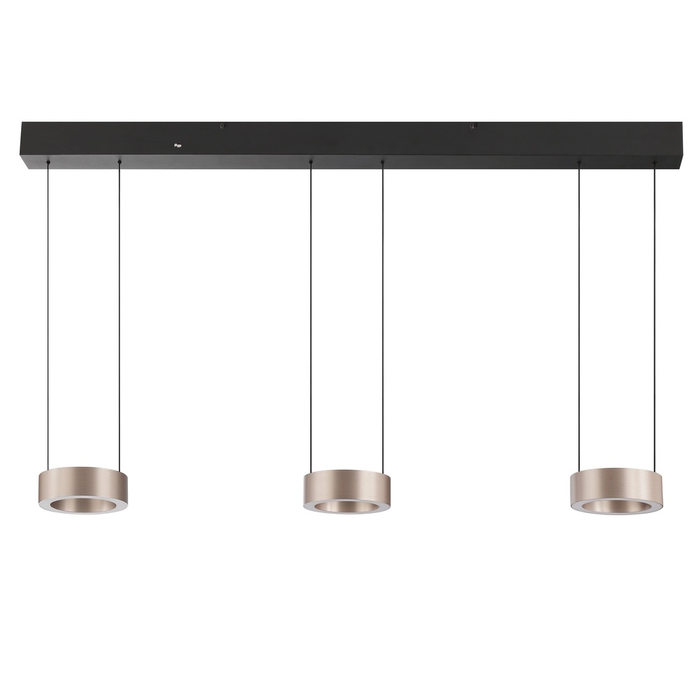 Lampe pendante de conception Axion 3-noir clair avec brun Brilliant 4004353477195