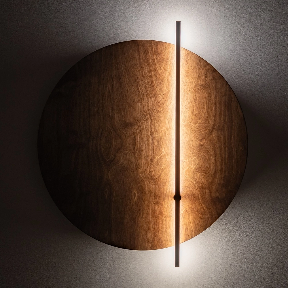 Lampe murale en bois Sunset Led Ø 50cm Lyora 5903139114325