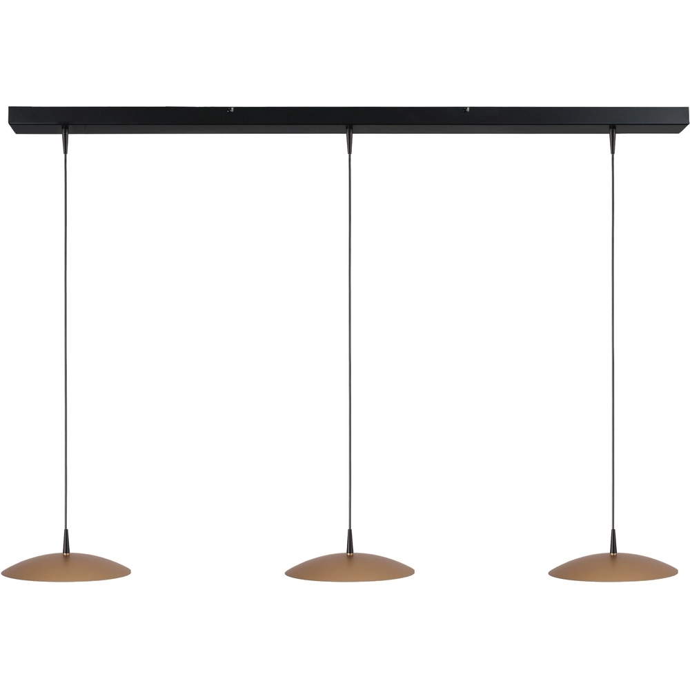 Lampe pendante à 3 lampes Scala 130cm noir avec or Ø 25cm