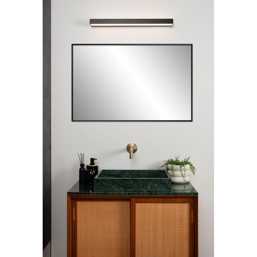 Lampe murale de salle de bain Alexa 60 cm noir - IP44 - 8W Lucide 5411212040527