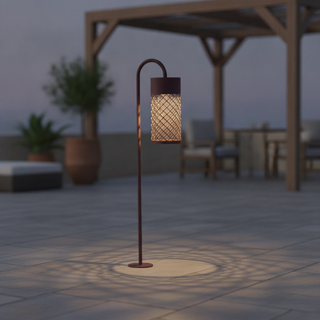 Lampe de jardin Motley 70cm brun rouille