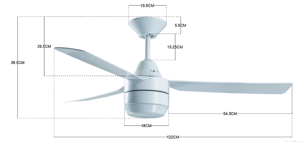 Ventilateur de plafond blanc avec lampe Calypso Ø 122 cm IP20 Beacon 9333509129752