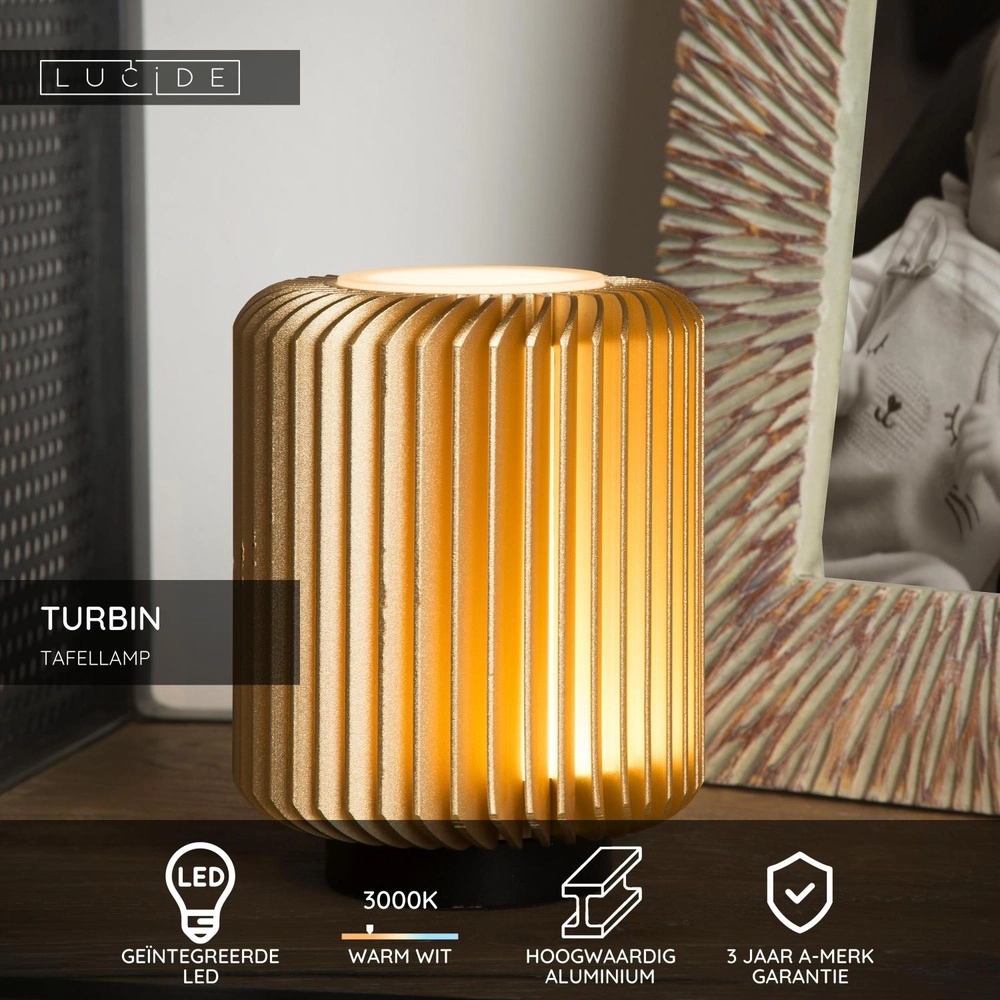 Lampe de table Turbin Or Lucide 5411212262646