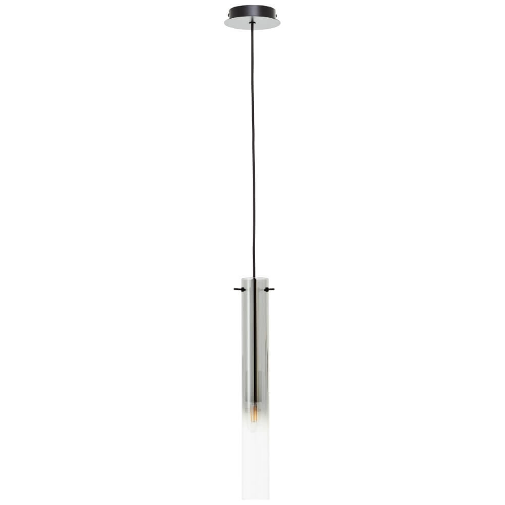 Lampe suspendue Glasini noir avec verre fumé Lampe suspendue Glasini noir avec verre fumé