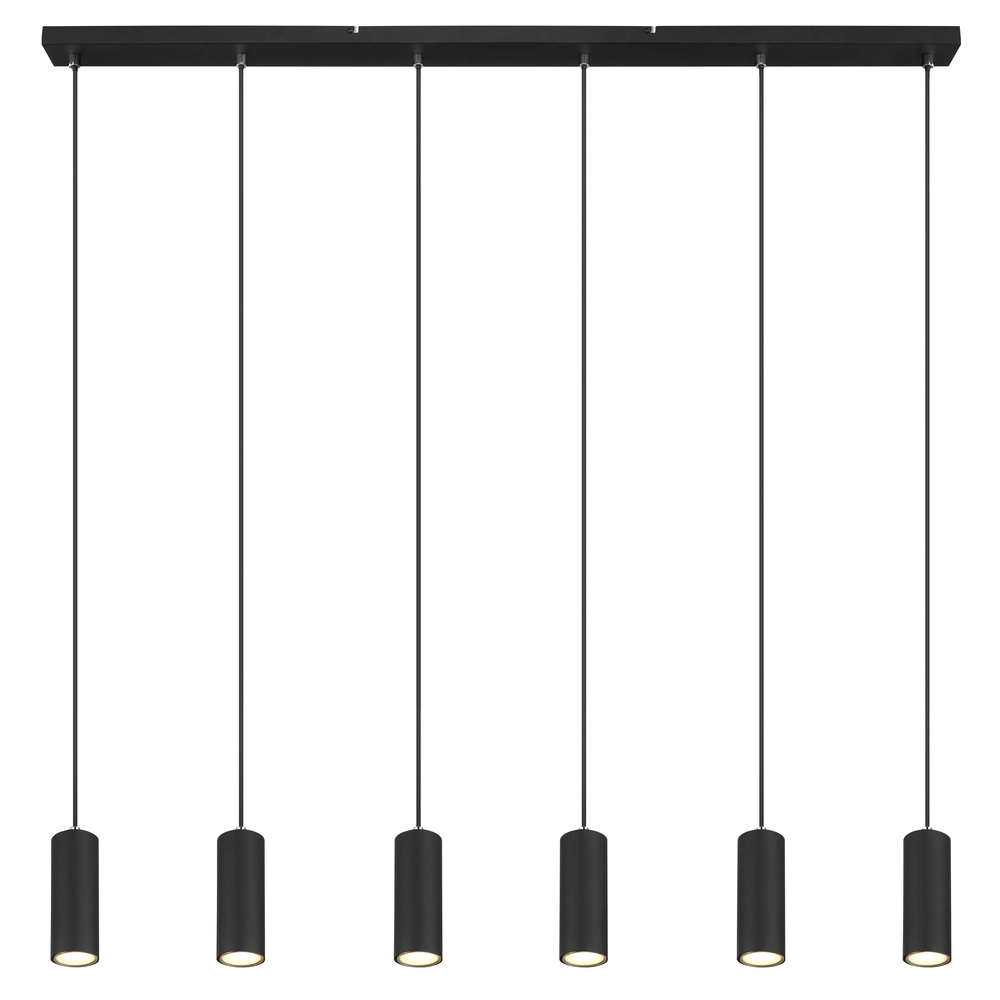 Lampe suspendue Robby Noir à 6 lumières Globo 9007371436583