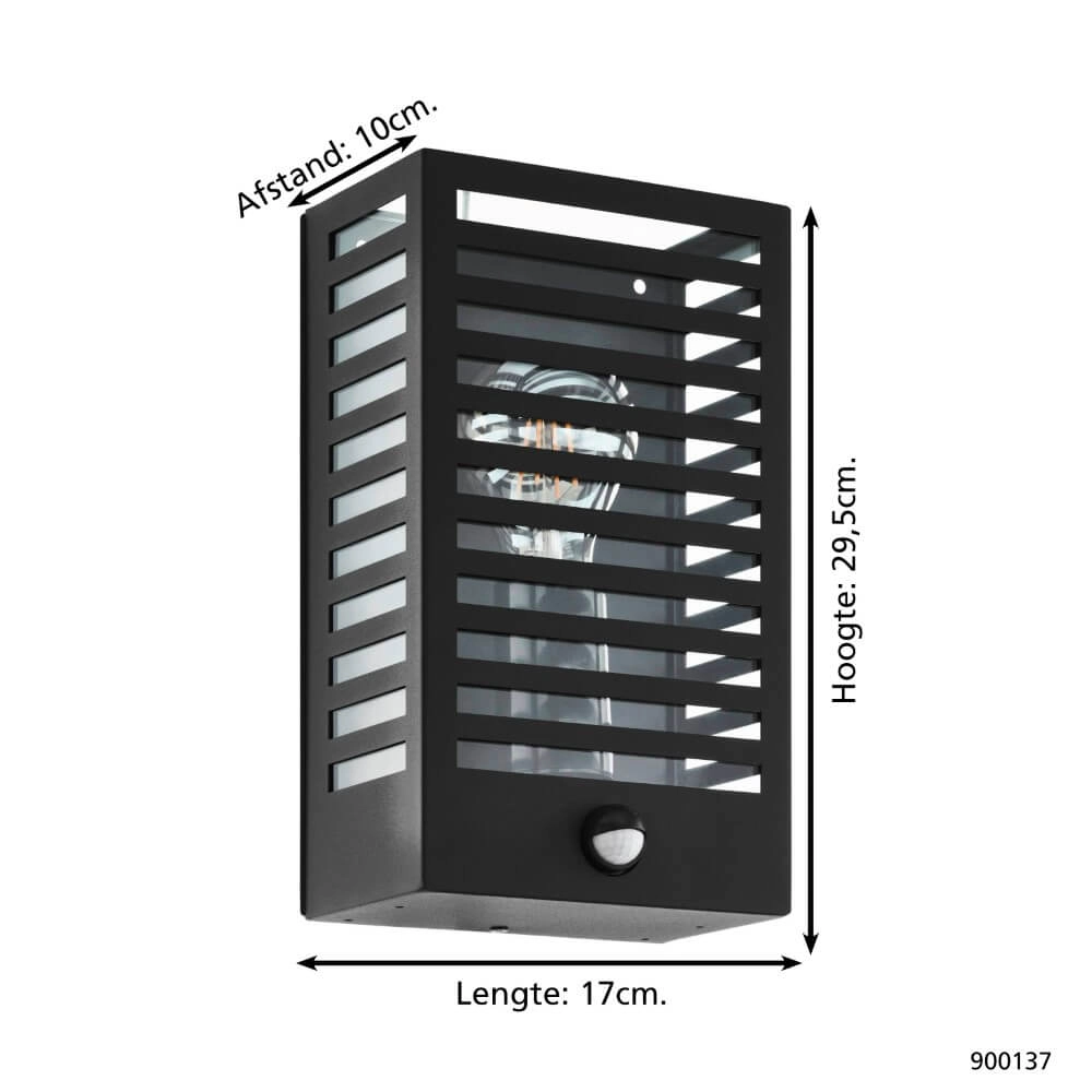 Lampe d'extérieur noire Alamonte 3 avec capteur Eglo 9008606230112