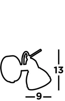 Spot mural Focus avec interrupteur Searchlight 5053423019413