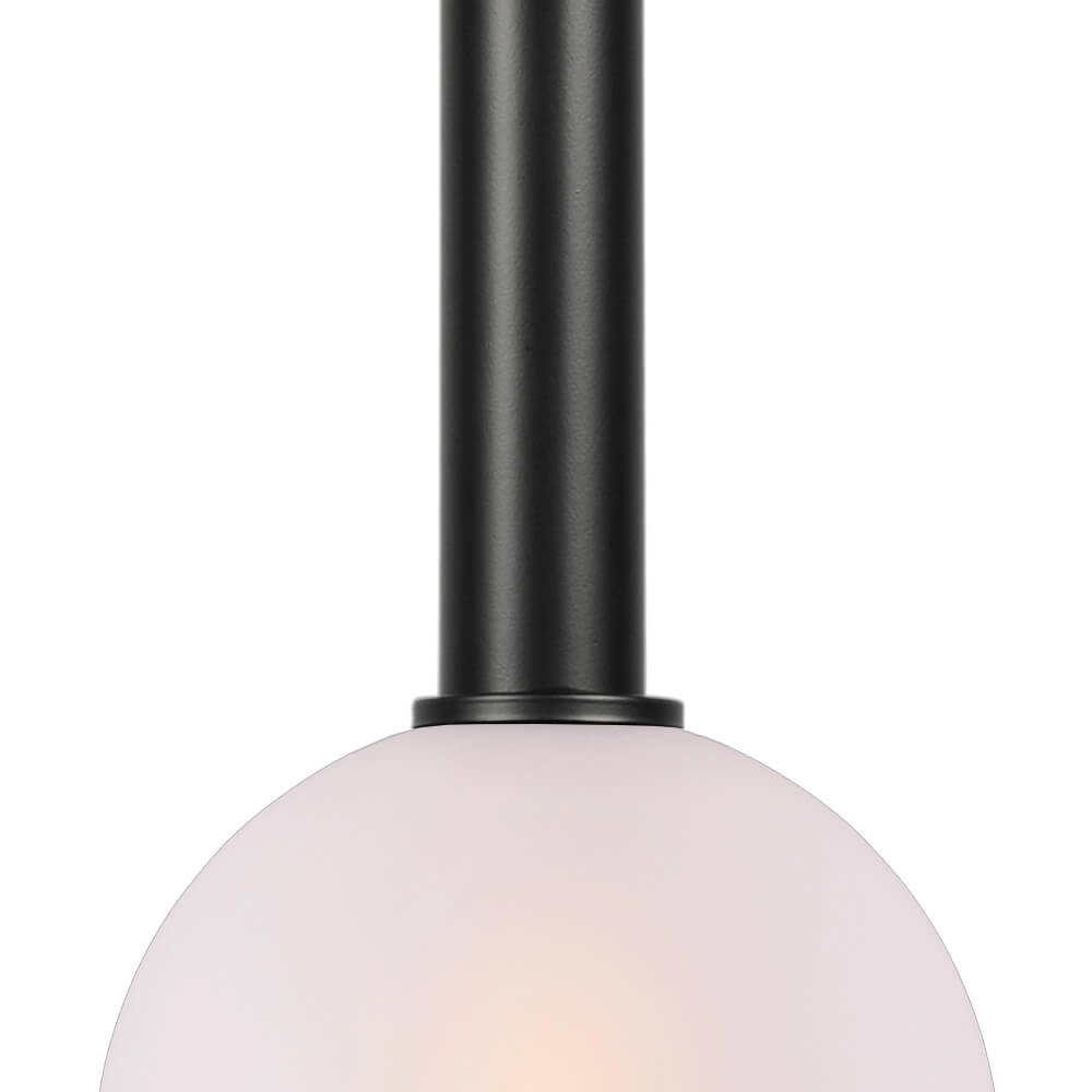 Lampe suspendue Ø 20cm Bella 2 Noir avec verre blanc mat Masterlight 8718121334332