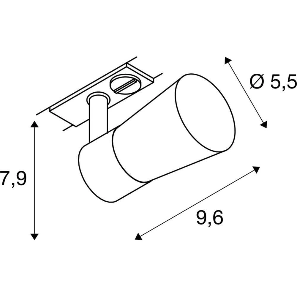 Spot ferroviaire Puri 2.0 Cone Noir-Or 1 Phase SLV 4024163294799