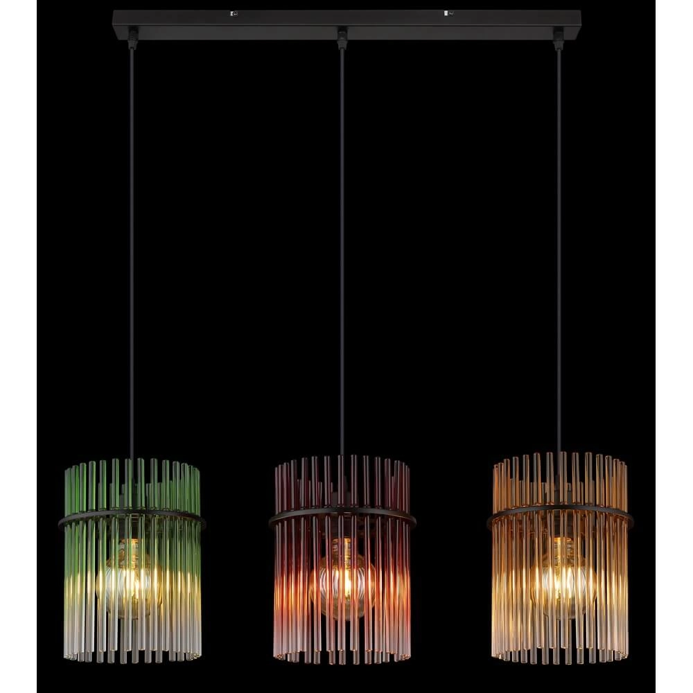 Suspension dorée Gorley avec verre 3 lumières Globo 9007371452811