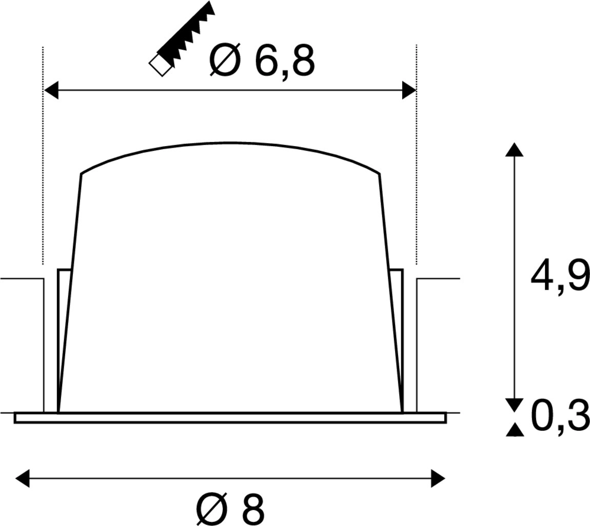 Spot encastré Numinos S noir 2700K - 55 deg SLV 4024163313155