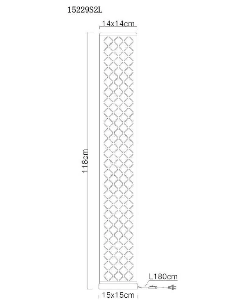 Lampadaire carré Clarke 118 cm Globo 9007371369478