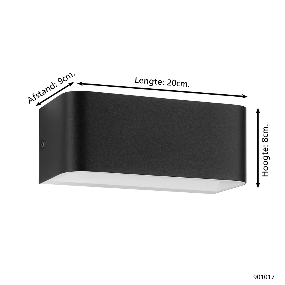 Lampe murale LED Sania 4 20cm - noir Eglo 9008606289868